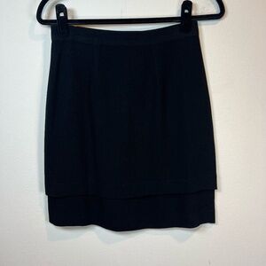 Zelda Vintage Layered Pencil Skirt Black Zip Lined Career Office USA Womens Sz 6